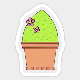 Cute Cactus Design #29: Fancy Suburban Cactus Sticker